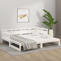 Avis vidaXL Lit coulissant sans matelas blanc 2x(90x190) cm