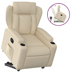 vidaXL Fauteuil inclinable Crème Tissu