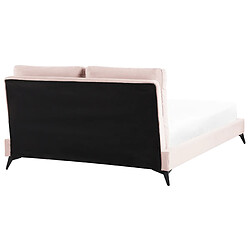 Acheter Beliani Lit double en velours rose 140 x 200 cm MELLE