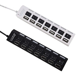 Acheter Hub USB 7 Ports, extenseur USB avec 7 Ports, couleurs blanc ou noir