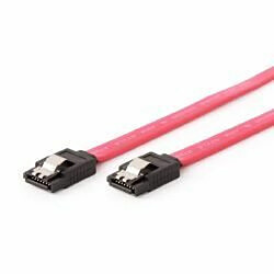 Gembird CC-SATAM-DATA-0.3M câble SATA 0,3 m Rose (Gembird Serial ATA III 30 cm Data Cable, metal clips, red)