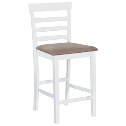 vidaXL Chaises de bar lot de 2 blanc tissu