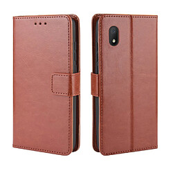 Etui en PU Cheval fou marron pour votre Alcatel 1B (2020)/1A (2020)