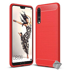 Htdmobiles Coque silicone gel carbone pour Huawei P20 Pro + film ecran - ROUGE