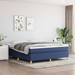 Maison Chic Lit Adulte - Lit simple Lit à sommier tapissier avec matelas moelleux - Meuble de Chambre - Bleu 160x200 cm Tissu -MN15728