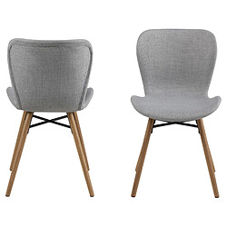 Mes Lot de 2 chaises repas 47x53x82,5 cm en tissu gris - NANTIS