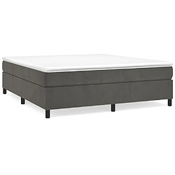 Maison Chic Lit Adulte - Lit simple Lit à sommier tapissier et matelas moelleux - Meuble de Chambre - Gris foncé 200x200cm Velours -MN26944