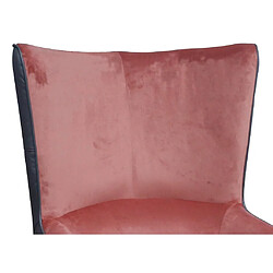 Vente-Unique Fauteuil en velours rose et structure anthracite MENDOCINO pas cher