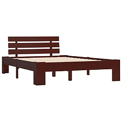 Maison Chic Lit adulte - Lit simple Cadre de lit,Structure du lit Contemporain Marron foncé Bois de pin massif 120 x 200 cm -MN78018