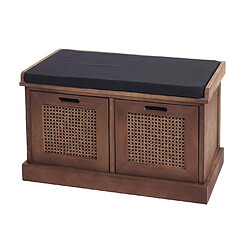 Avis Mendler Banc HWC-J49, banc rembourré Banc de vestiaire 47x75x40cm ~ marron, rembourrage noir