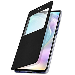 Avizar Housse Huawei P30 Pro Étui Clapet à Fenêtre Fonction Stand Coque Rigide Noir