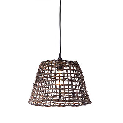 Lussiol Luminaire Delhi, suspension rotin, 60 W, marron, ø29 x H25 cm