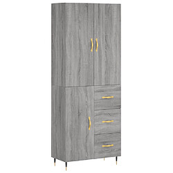 vidaXL Buffet haut Sonoma gris 69,5x34x180 cm Bois d'ingénierie