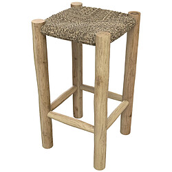 Rendez Vous Deco Tabouret de bar mi-hauteur Jovan en teck 65 cm