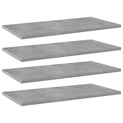 vidaXL Panneaux de bibliothèque 4 pcs Gris béton 60x30x1,5cm Aggloméré