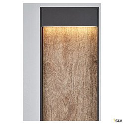 Acheter Borne extérieur SLV FLATT 100 anthracite/imitation bois avec LED intégrée pour éclairage extérieur, Hauteur 100 cm