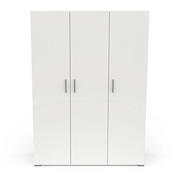 Dansmamaison Armoire penderie + lingère 3 portes penderie Blanc - ZILY