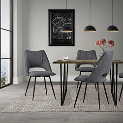 ML-Design Lot de 2 chaises de salle à manger gris fauteuils rembourrées pour salon bureau pas cher