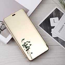 Wewoo Coque Étui à rabat en cuir miroir horizontal vue panoramique pour Galaxy A8 Star, avec support or