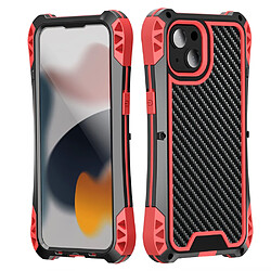 Coque en silicone, antichoc, hybride noir/rouge pour votre Apple iPhone 13 6.1 pouces