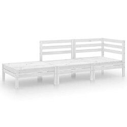 Maison Chic Salon de jardin 3 pcs - Table et chaises d'extérieur - Mobilier/Meubles de jardin Moderne Blanc Bois de pin massif -MN82828