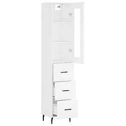 Avis vidaXL Buffet haut Blanc 34,5x34x180 cm Bois d'ingénierie