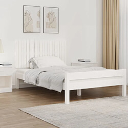 Maison Chic Tête de lit scandinave pour lit adulte,Meuble de chambre murale Blanc 127,5x3x60 cm Bois massif de pin -MN10323