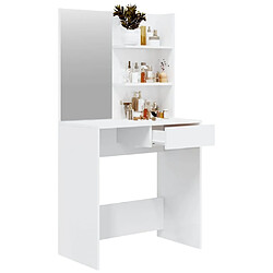 Acheter vidaXL Coiffeuse avec miroir Blanc brillant 74,5x40x141 cm