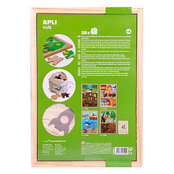 Apli Kids Puzzle de Niveaux la Forêt - 254x5x376 mm - Design Enfantin et Coloré - Pièces Résistantes et Sécuritaires - Améliore la Concentration et la Perception Spatiale - Sac en Coton Bio Inclus