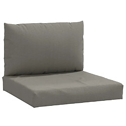 vidaXL Coussins de palette lot de 2 gris foncé mélangé tissu