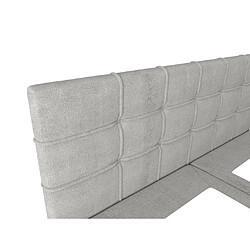 Acheter Vente-Unique Ensemble complet literie déco tête de lit capitonnée + sommiers coffre + matelas + surmatelas - 180 x 200 cm - Tissu - Gris clair - KIDA de YSMÉE