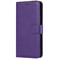 Wewoo Housse Coque Pour LG G7 ThinQ Solid Color Horizontal Flip de protection avec support et fentes cartes et portefeuille et cadre photo et lanière violet