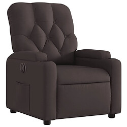 Avis vidaXL Fauteuil inclinable électrique Marron foncé Tissu