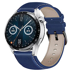 Bracelet en PU 22mm avec boucle, bleu foncé pour votre Huawei Watch GT3/Samsung Galaxy Watch 46mm