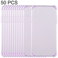 Wewoo Coque en TPU Transparent Dropproof 50 PCS 0.75mm pour iPhone XR (Violet)