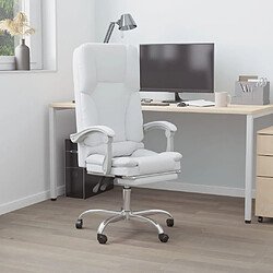 vidaXL Fauteuil de massage inclinable de bureau Blanc Similicuir