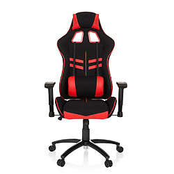 Chaise de bureau gaming / fauteuil gamer LEAGUE PRO I tissu / simili-cuir noir / rouge hjh OFFICE