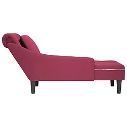 Acheter vidaXL Fauteuil long avec coussin et accoudoir droit rouge bordeaux