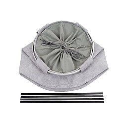 Decoshop26 Panier à linge corbeille avec filet 55x39cm 65L cadre en aluminium et tissu gris 04_0002507