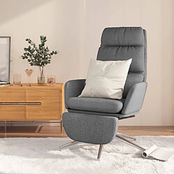 Maison Chic Chaise de relaxation | Fauteuil relax avec repose-pied Gris clair Tissu -GKD48438