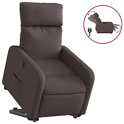 vidaXL Fauteuil inclinable électrique marron foncé tissu