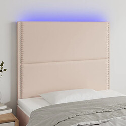 Maison Chic Tête de lit moderne à LED lumineuse pour chambre - Décoration de lit Cappuccino 80x5x118/128 cm Similicuir -MN99480