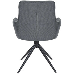 Avis Decoshop26 Chaise de salle à manger x1 extra confort pivotant en tissu gris foncé piètement en métal noir 10_0002160