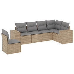 Maison Chic Salon de jardin avec coussins 6 pcs | Ensemble de Table et chaises | Mobilier d'Extérieur beige résine tressée -GKD57070