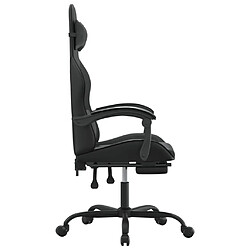 Avis vidaXL Chaise de jeu pivotante avec repose-pied Noir Similicuir