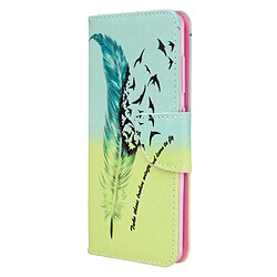 Etui en PU impression de motifs motif de plumes pour votre Samsung Galaxy A41 (Global Version)