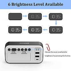 Acheter Snooze Réveil Numérique 5 Pouces écran LED 12 / 24H Pour Cuisine Blanc