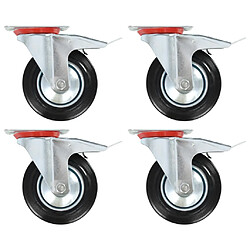 vidaXL Roulettes pivotantes avec double frein 4 pcs 160 mm