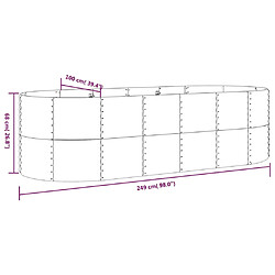 vidaXL Lit surélevé de jardin Acier enduit de poudre 249x100x68cm Vert pas cher