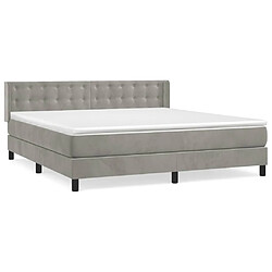 vidaXL Sommier à lattes de lit et matelas Gris clair 180x200cm Velours